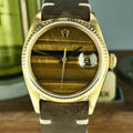 1977 Vintage Rolex Datejust 16018 gold 18k rare Tiger Eye Dial Unpolished