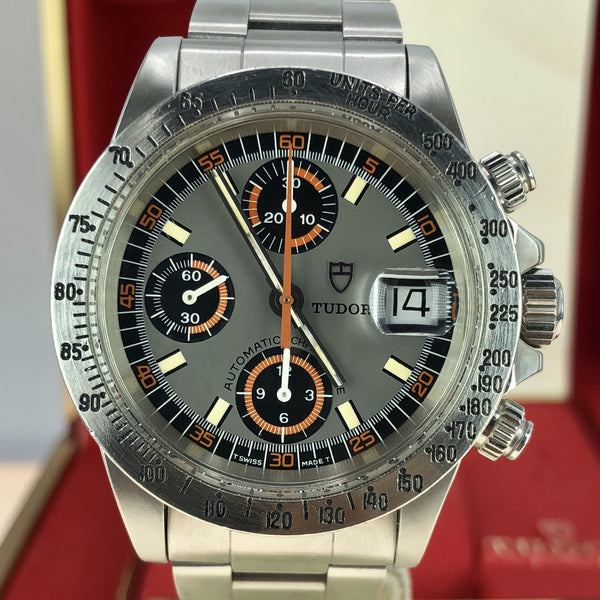 1977 Vintage Tudor 9430/0 Big Block Chronograph "exotic" Monte Carlo Dial Box Papers