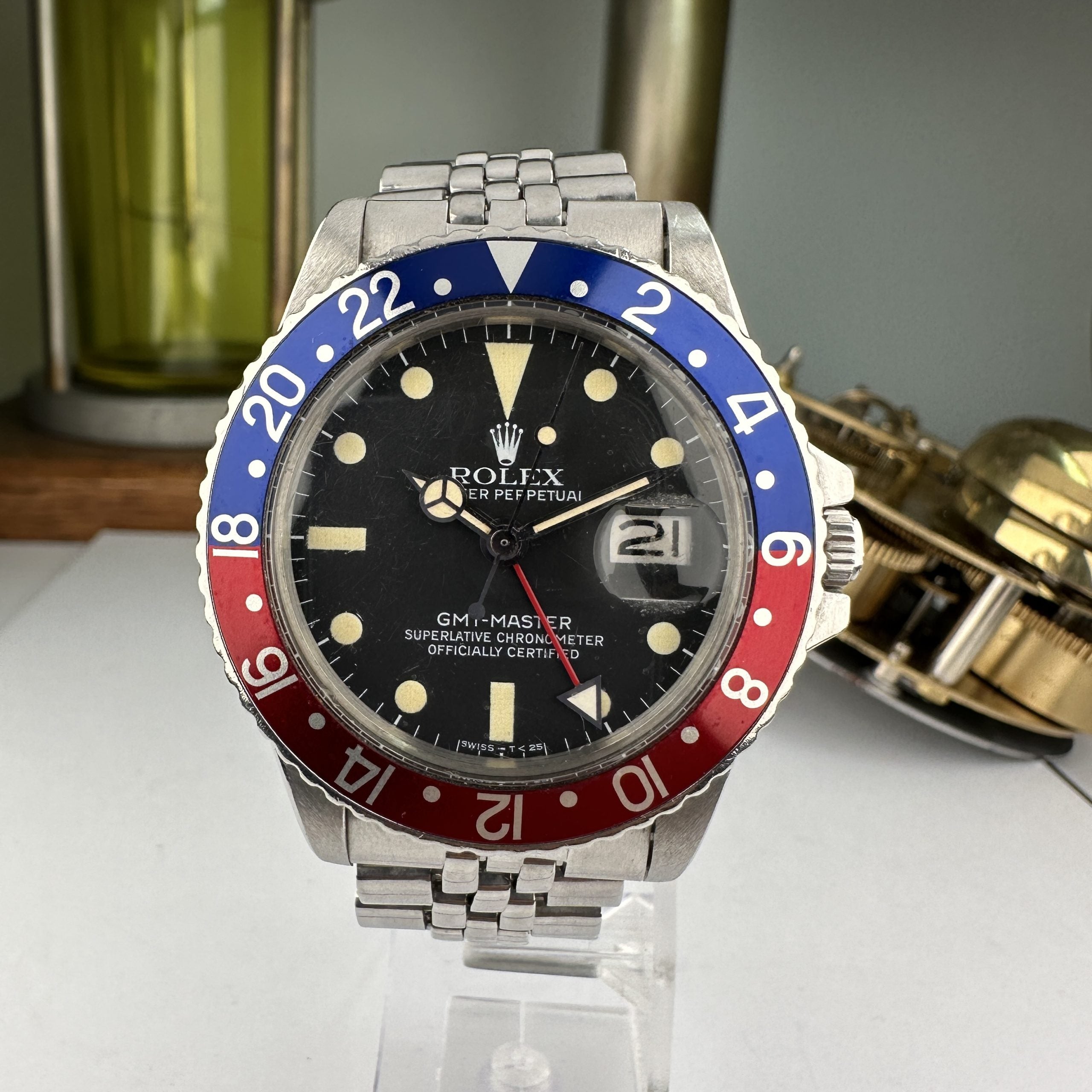 1968 Rolex GMT-Master 1675 Pepsi Original Dial Creamy Patina