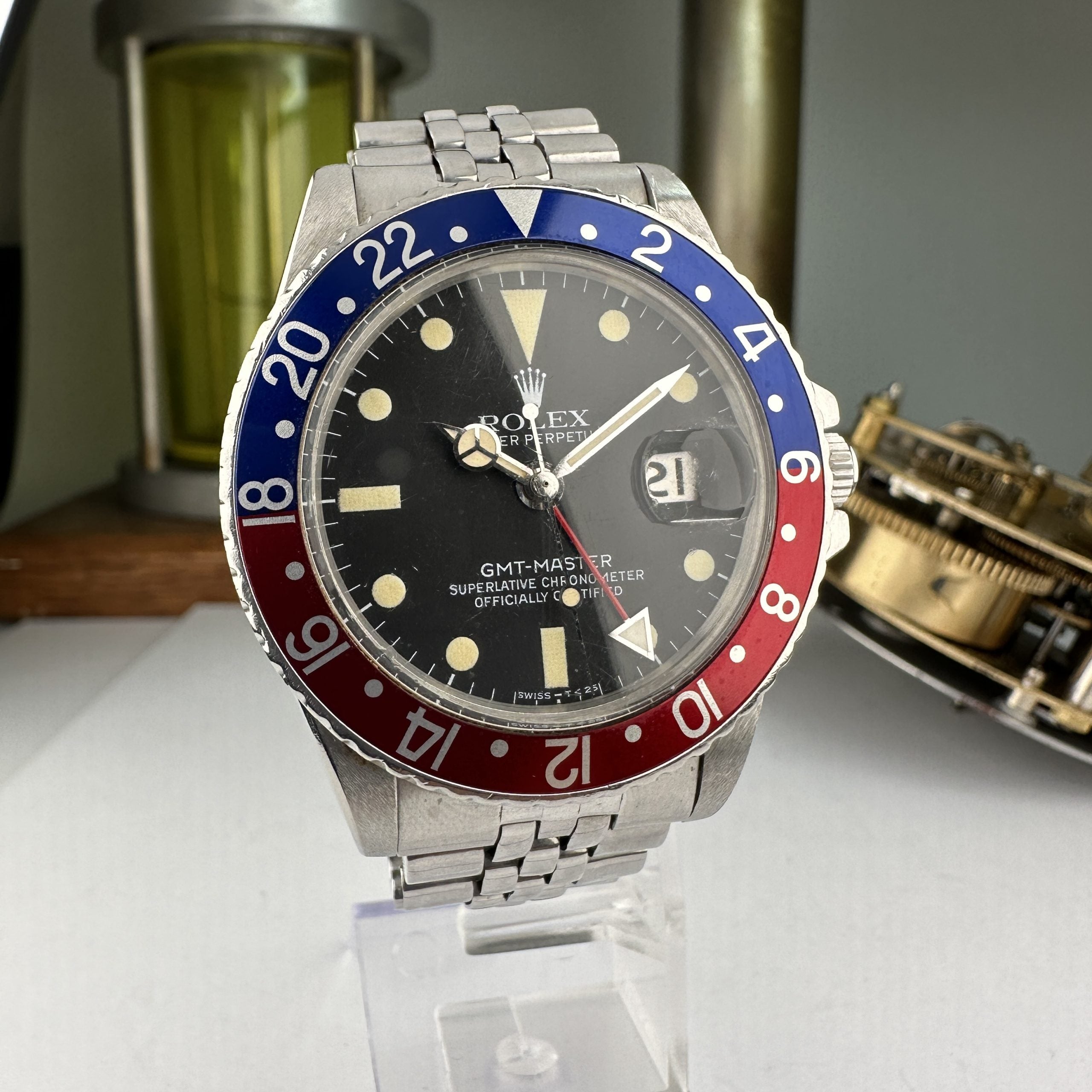 1968 Rolex GMT-Master 1675 Pepsi Original Dial Creamy Patina