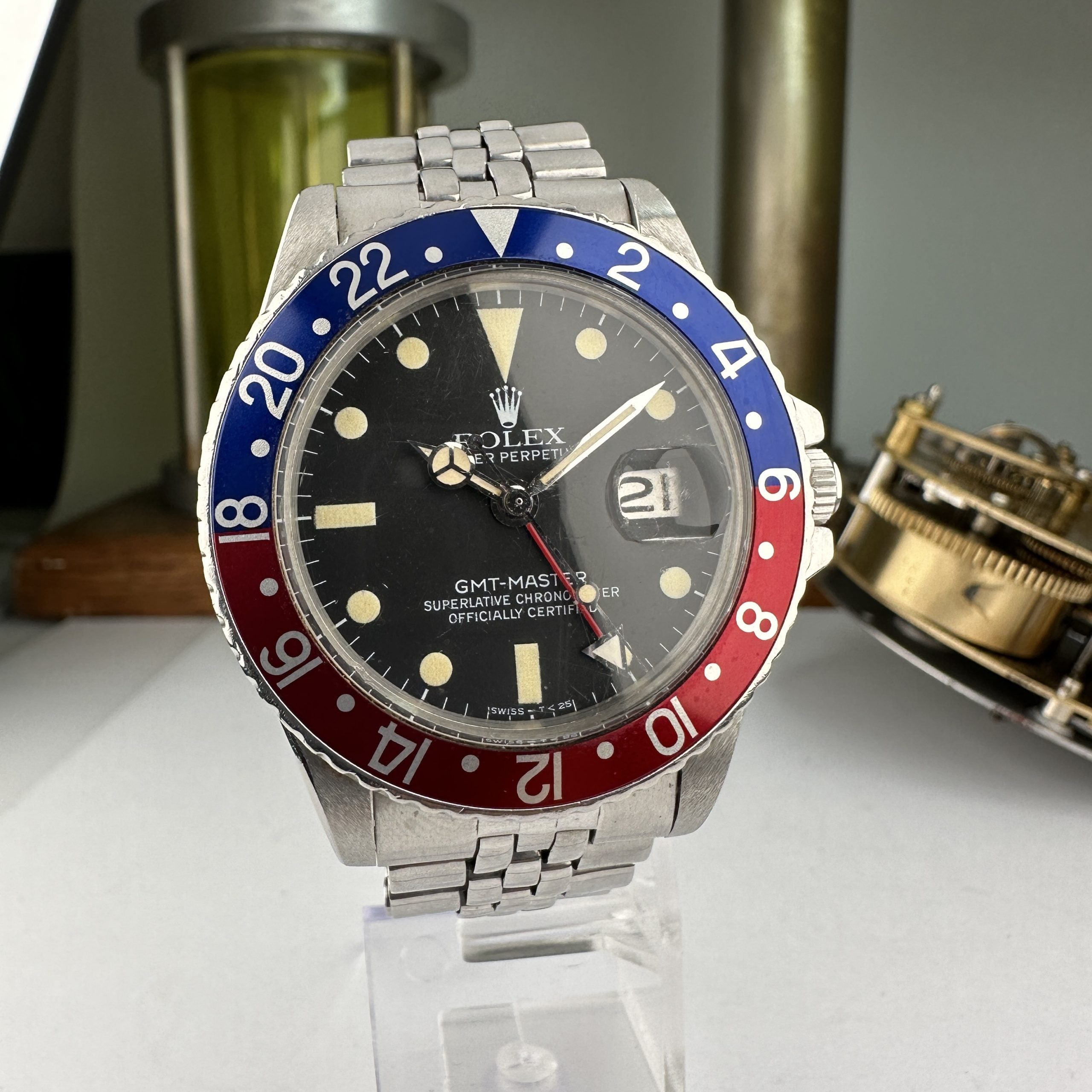 1968 Rolex GMT-Master 1675 Pepsi Original Dial Creamy Patina