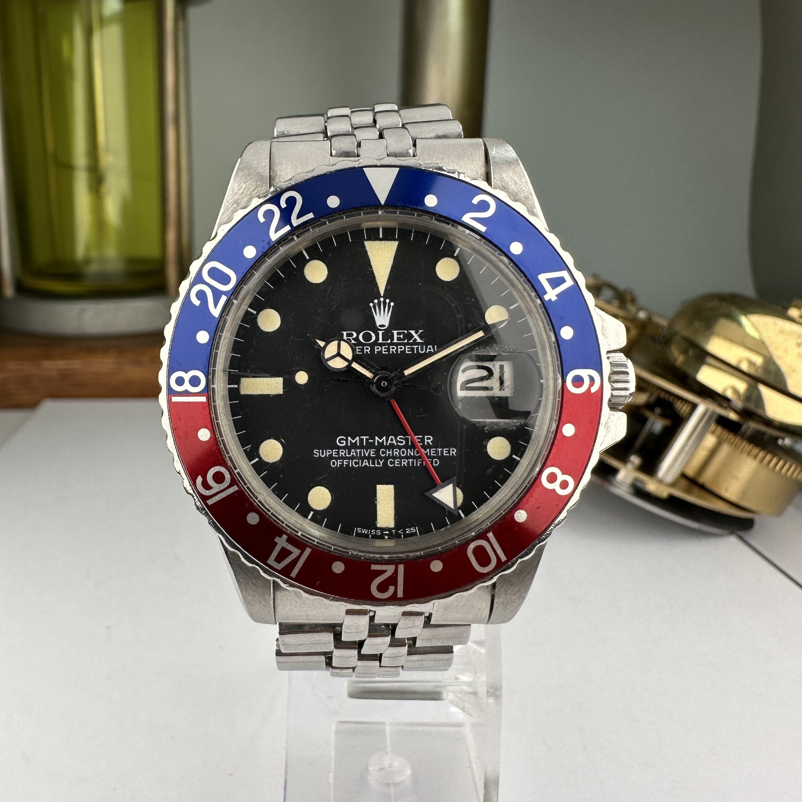 1968 Rolex GMT-Master 1675 Pepsi Original Dial Creamy Patina