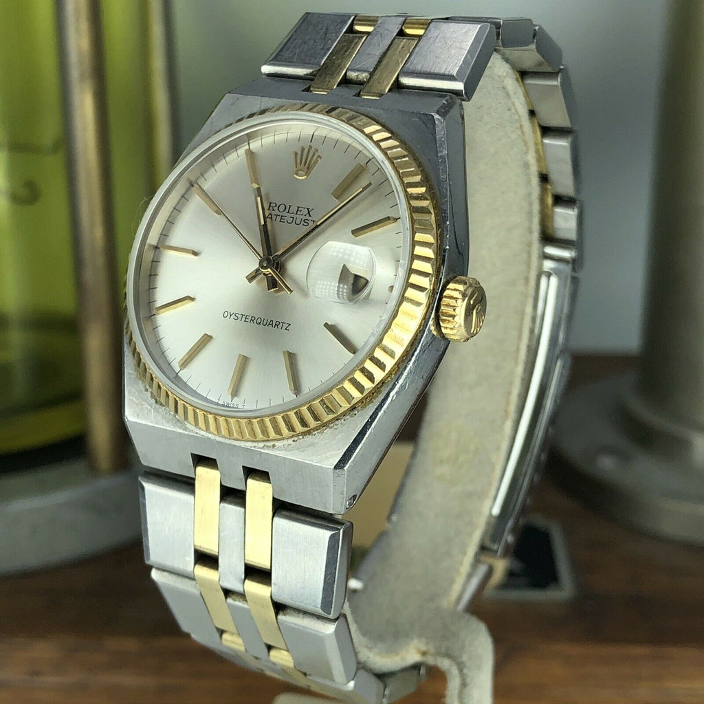 1978 Vintage Rolex DateJust Oyster quartz 17013 Two Tone Unpolished Mk1 Dial