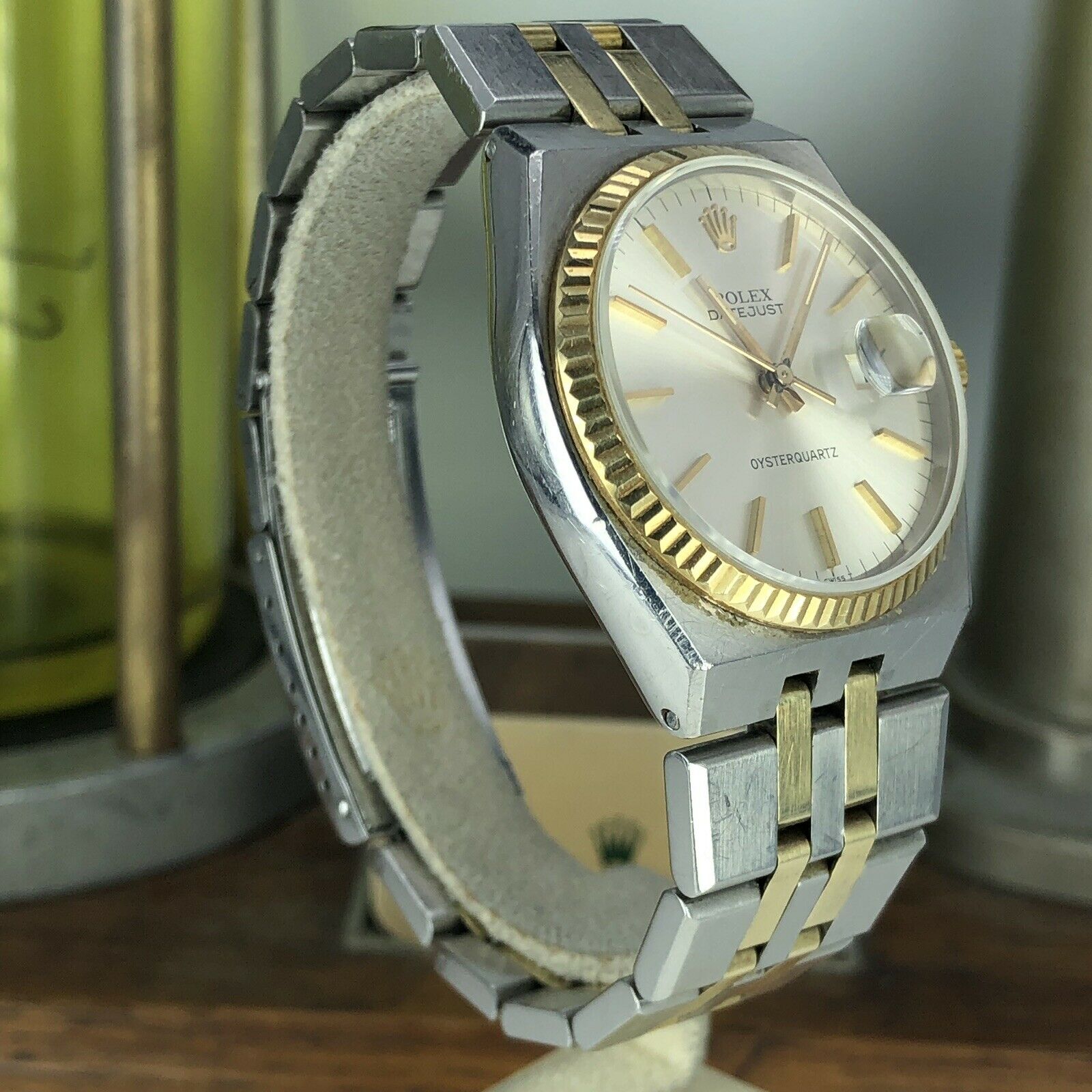 1978 Vintage Rolex DateJust Oyster quartz 17013 Two Tone Unpolished Mk1 Dial