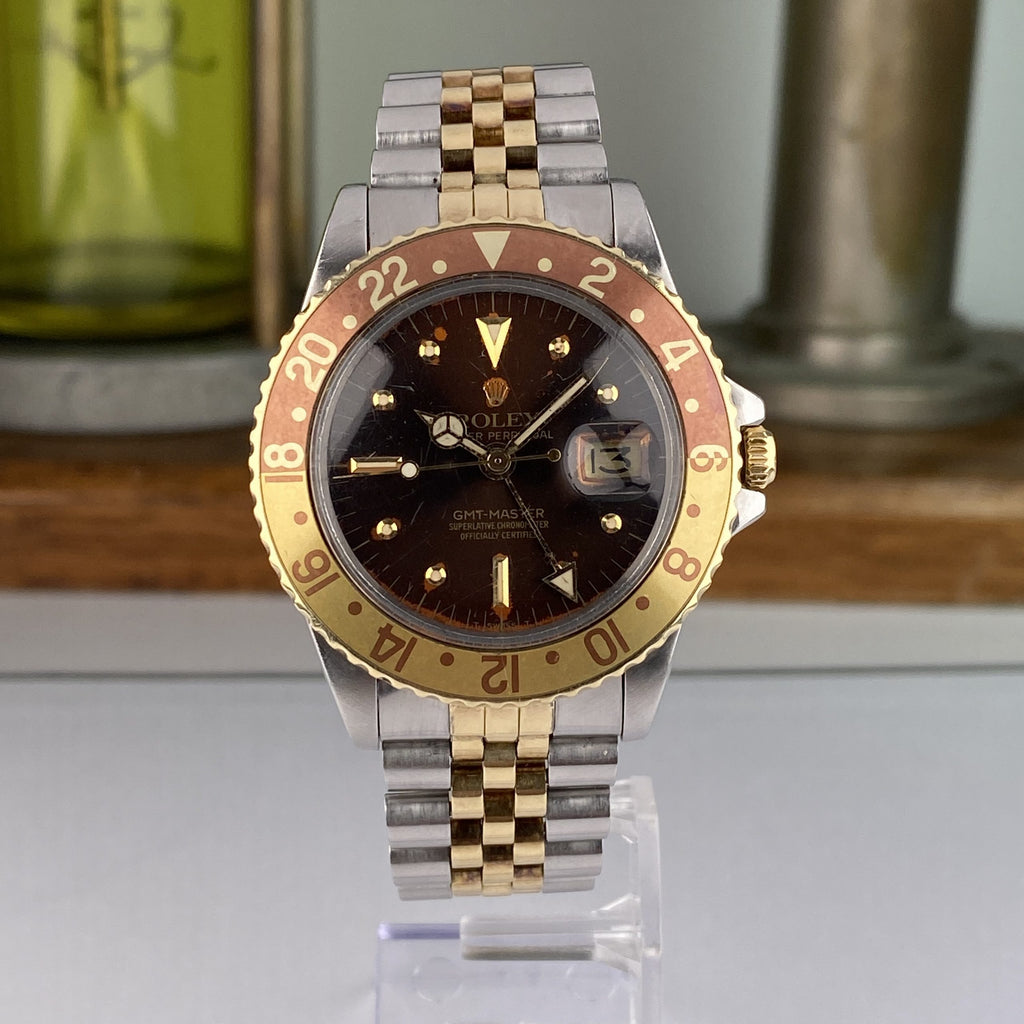 1979 Rolex GMT-Master 1675 Steel & Gold Nipples Root Beer Tiger Eye Dial