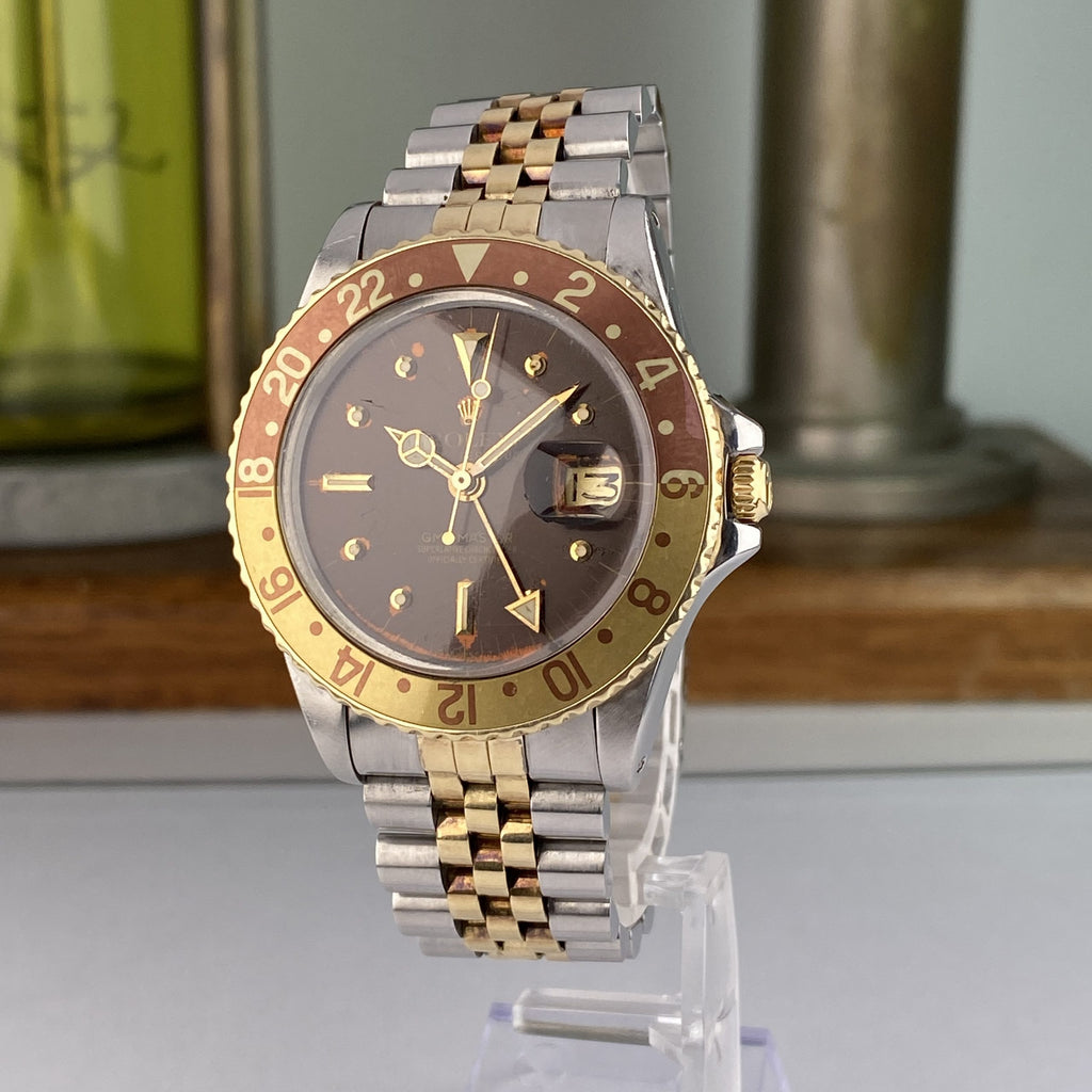 1979 Rolex GMT-Master 1675 Steel & Gold Nipples Root Beer Tiger Eye Dial