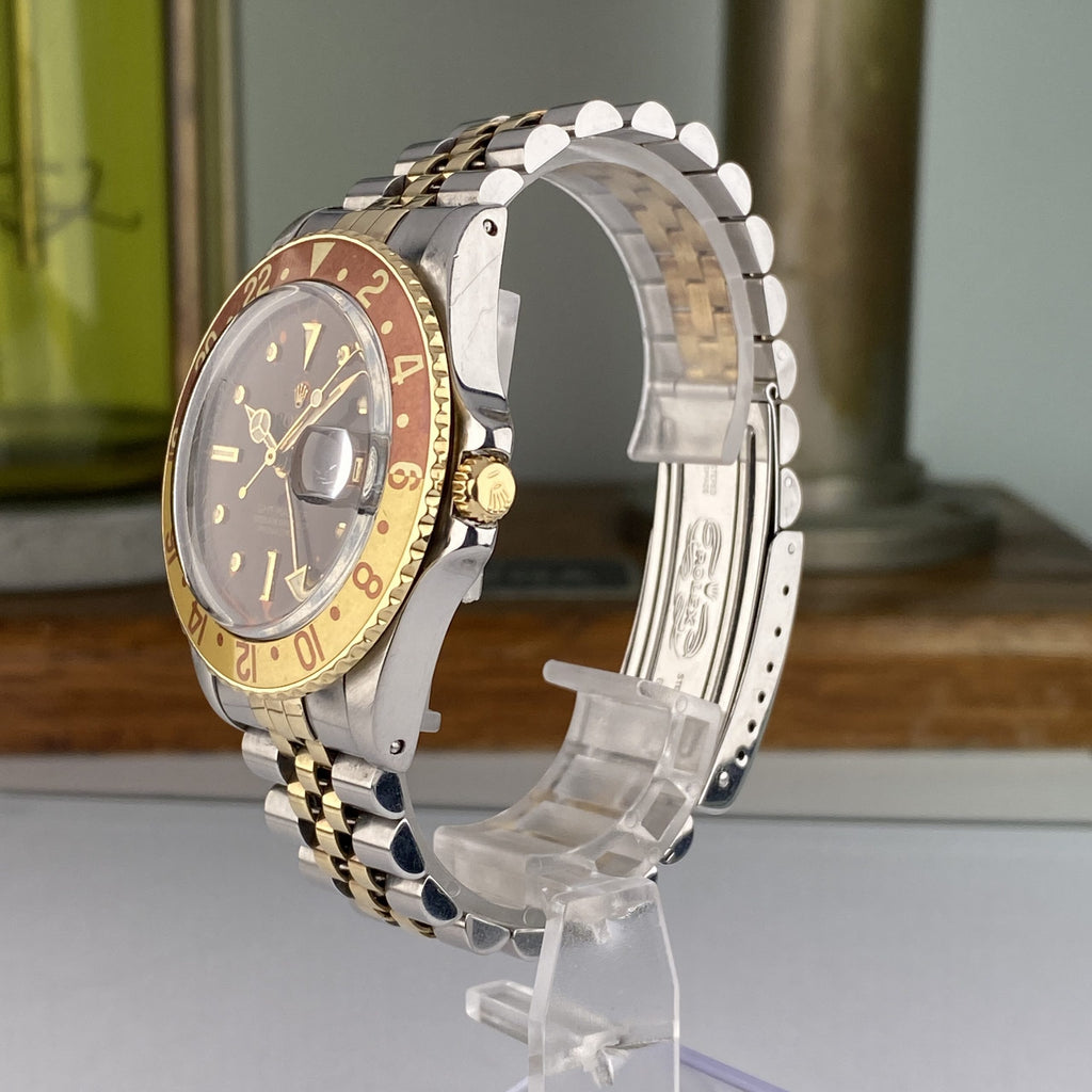 1979 Rolex GMT-Master 1675 Steel & Gold Nipples Root Beer Tiger Eye Dial