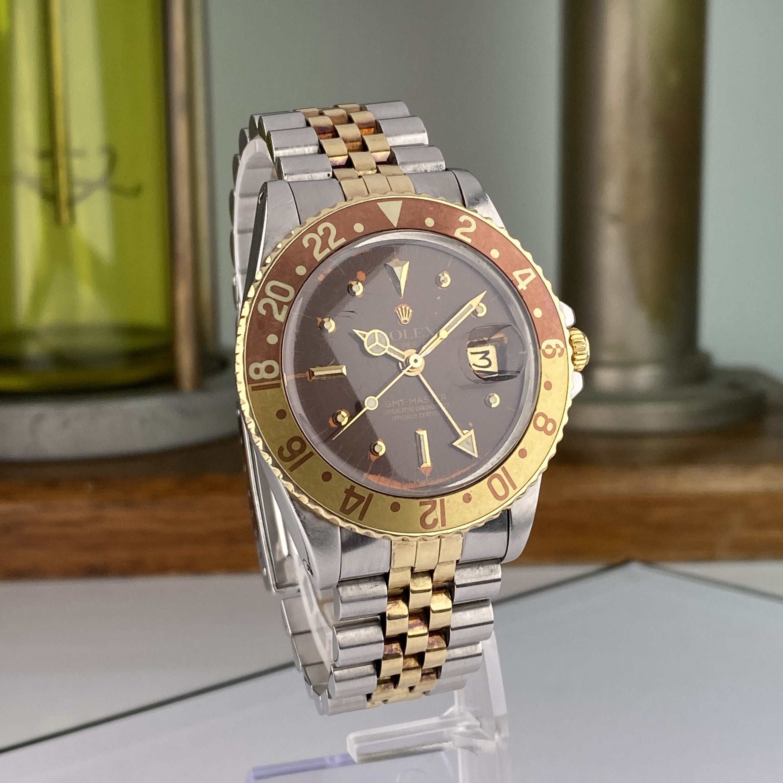 1979 Rolex GMT-Master 1675 Steel & Gold Nipples Root Beer Tiger Eye Dial