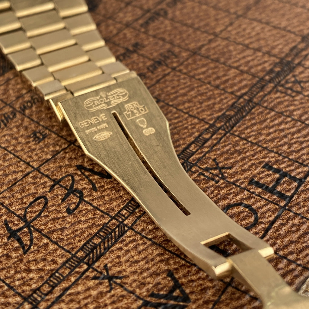 1980 Rolex Day-Date Oysterquartz 19018 Yellow Gold with Wood Dial