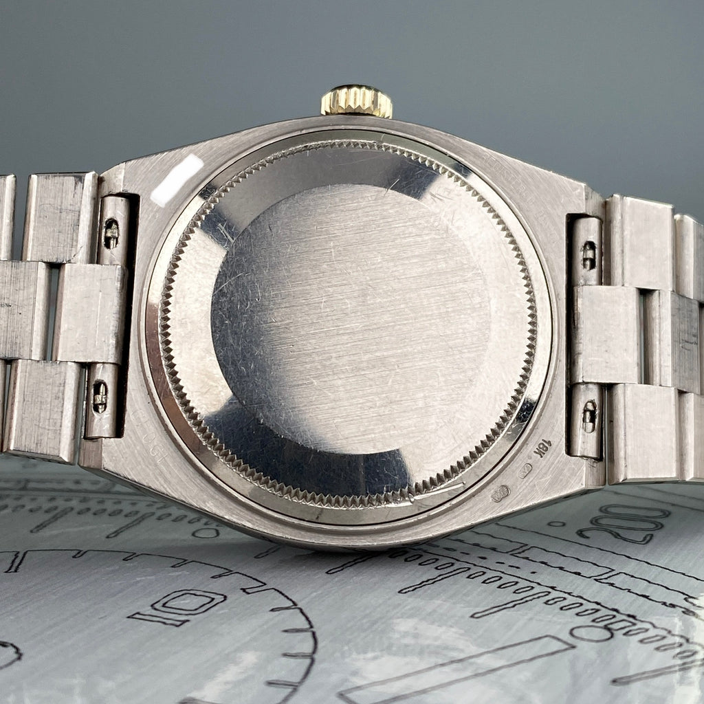 1980 Rolex Day-Date Oysterquartz 19019 White Gold Unpolished with Rare Factory Diamonds Dial