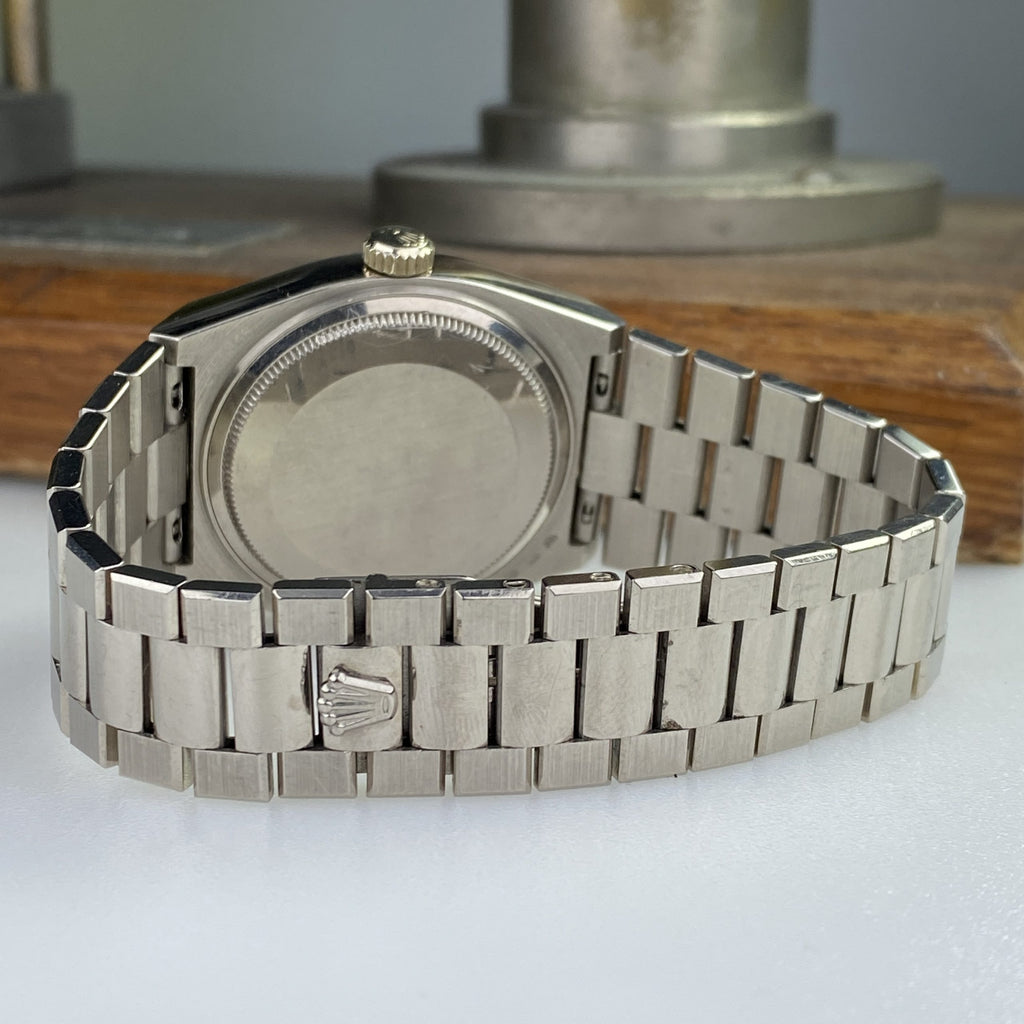 1980 Rolex Day-Date Oysterquartz 19019 White Gold Unpolished with Rare Factory Diamonds Dial