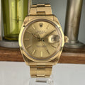 1980 Rolex Oyster Perpetual Date 1500 18k Solid Gold with Original Oyster Bracelet