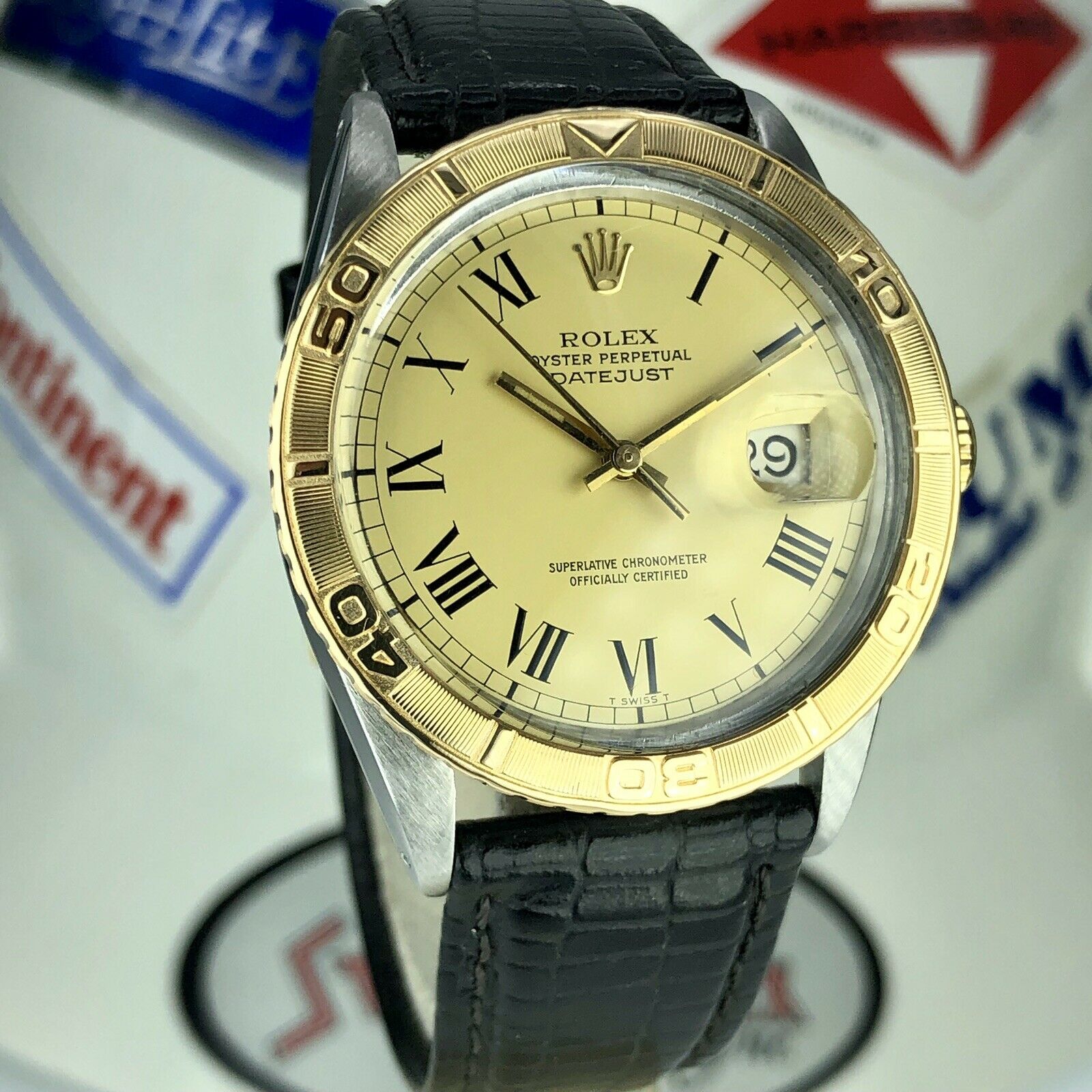 1980 Vintage Rolex Datejust 16253 2 tone gold & Steel Roman Dial Reward Watch