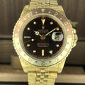 1980 Vintage Rolex GMT Master 16758 Gold Root Beer Brown Nipple Milatry Engrave