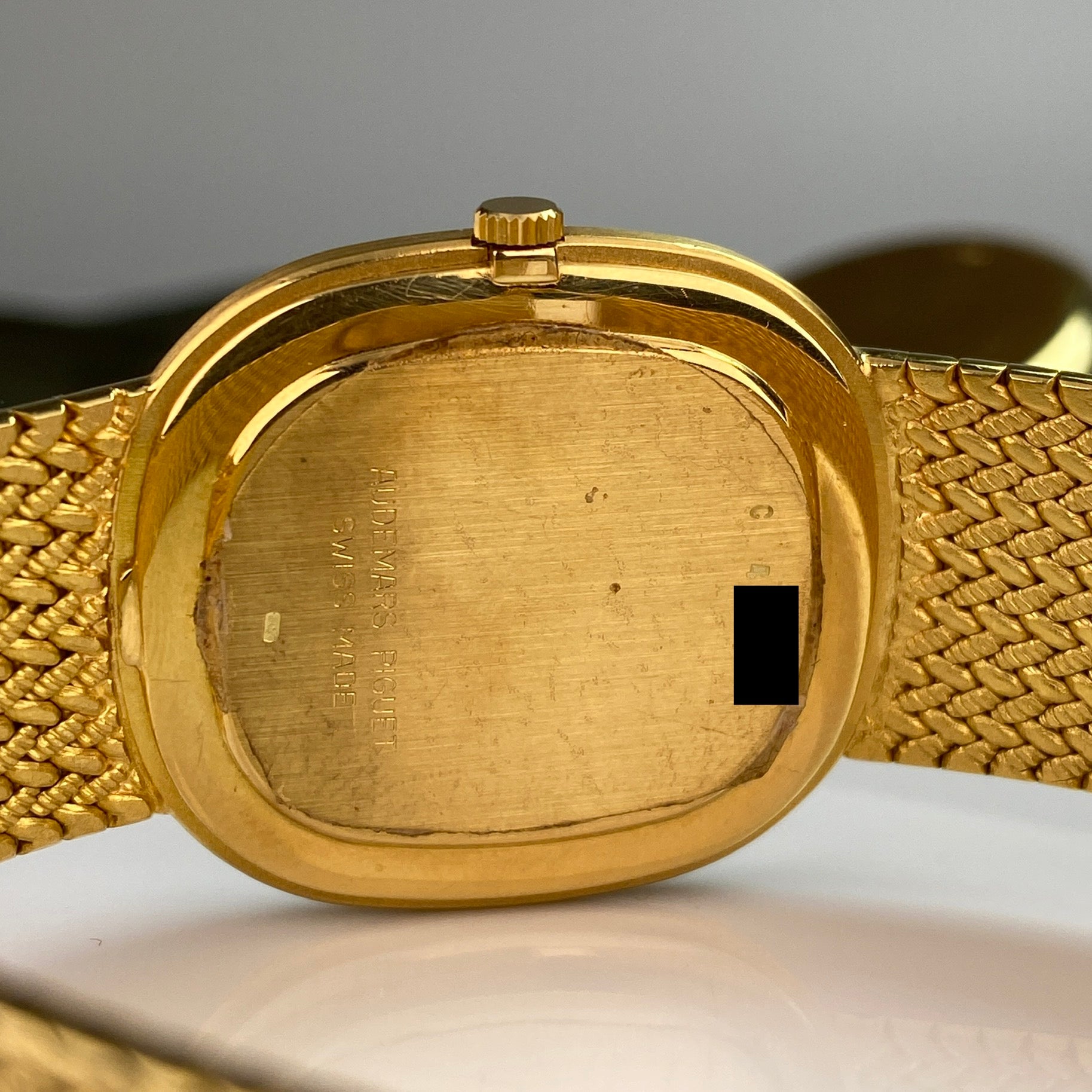 1980’s Unique Rare Audemars Piguet Men’s Classic Dress watch 18k Sold Gold with Factory Diamonds