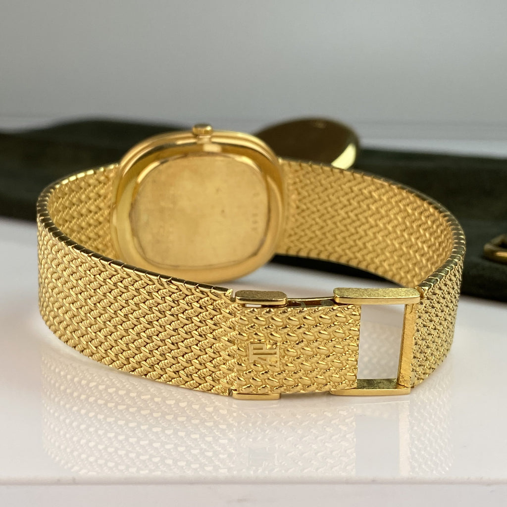 1980’s Unique Rare Audemars Piguet Men’s Classic Dress watch 18k Sold Gold with Factory Diamonds