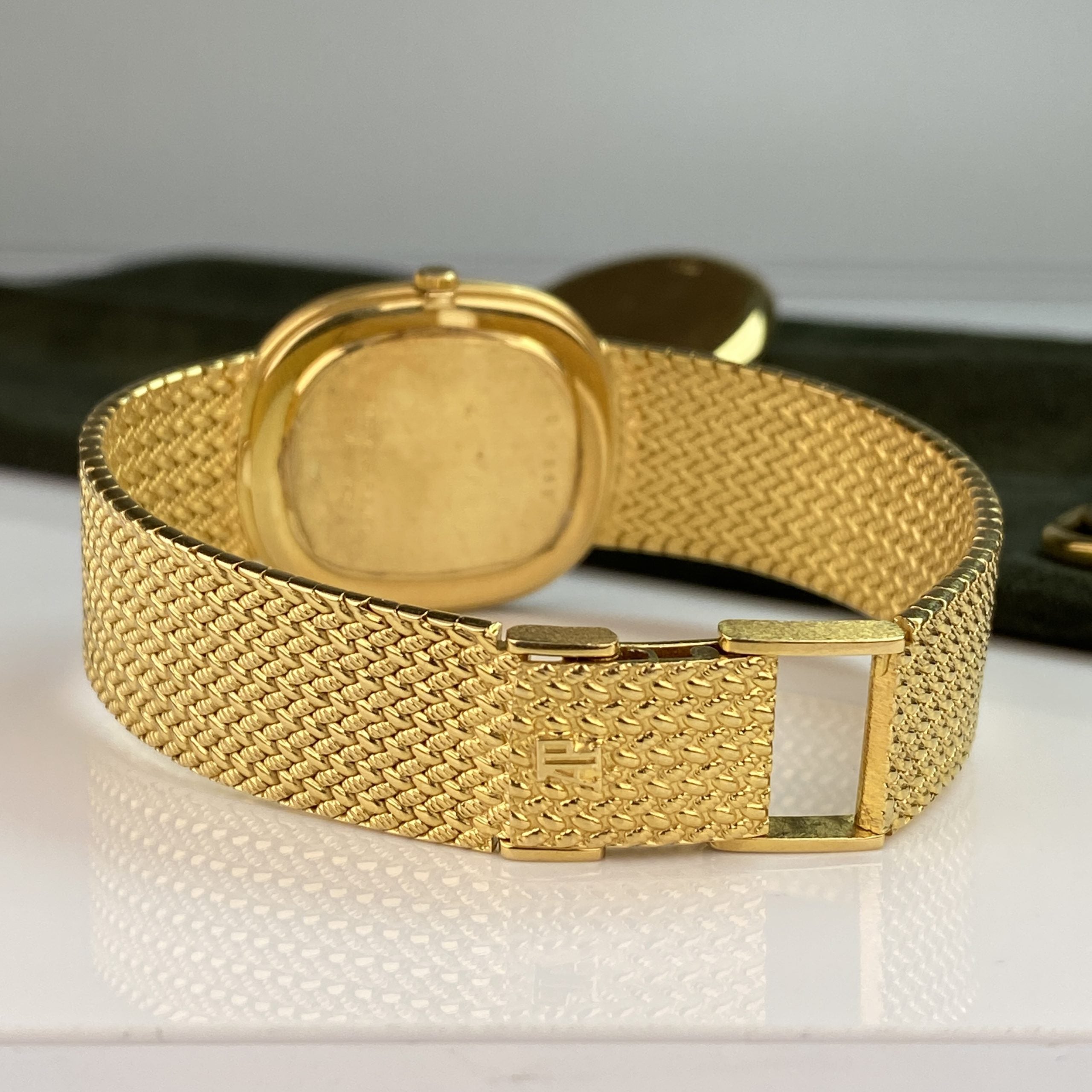 1980’s Unique Rare Audemars Piguet Men’s Classic Dress watch 18k Sold Gold with Factory Diamonds