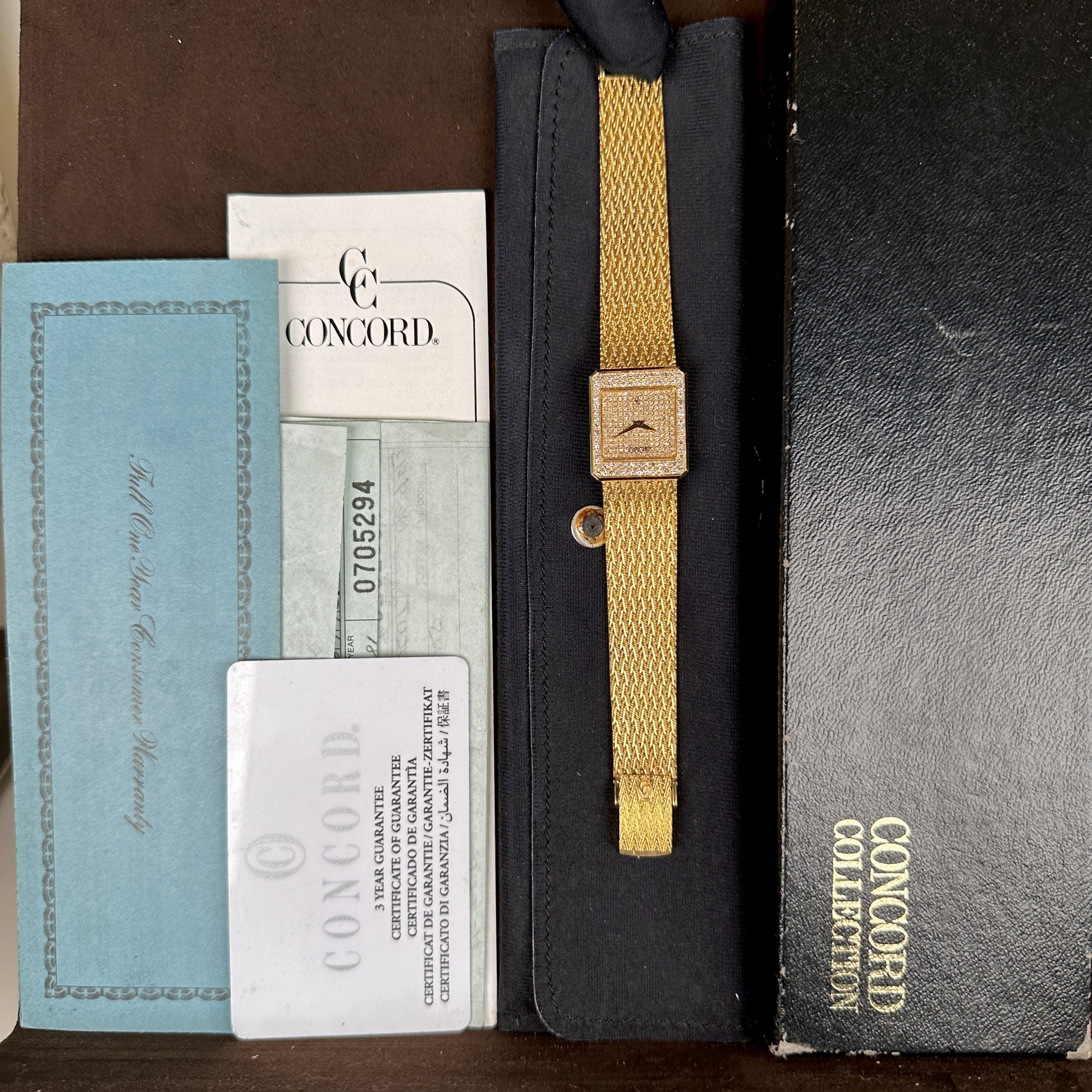 1981 Concord Collection Delirium La Scala 18k Solid Gold Factory Pave Diamond with Box and papers