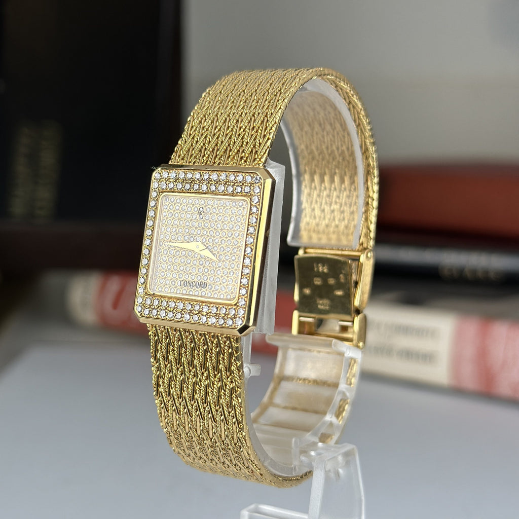 1981 Concord Collection Delirium La Scala 18k Solid Gold Factory Pave Diamond with Box and papers