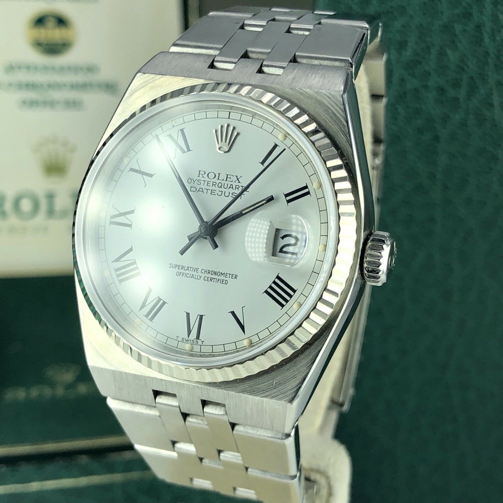 1981 Vintage Rolex DateJust Oyster quartz 17014 Roman Dial With box & Papers