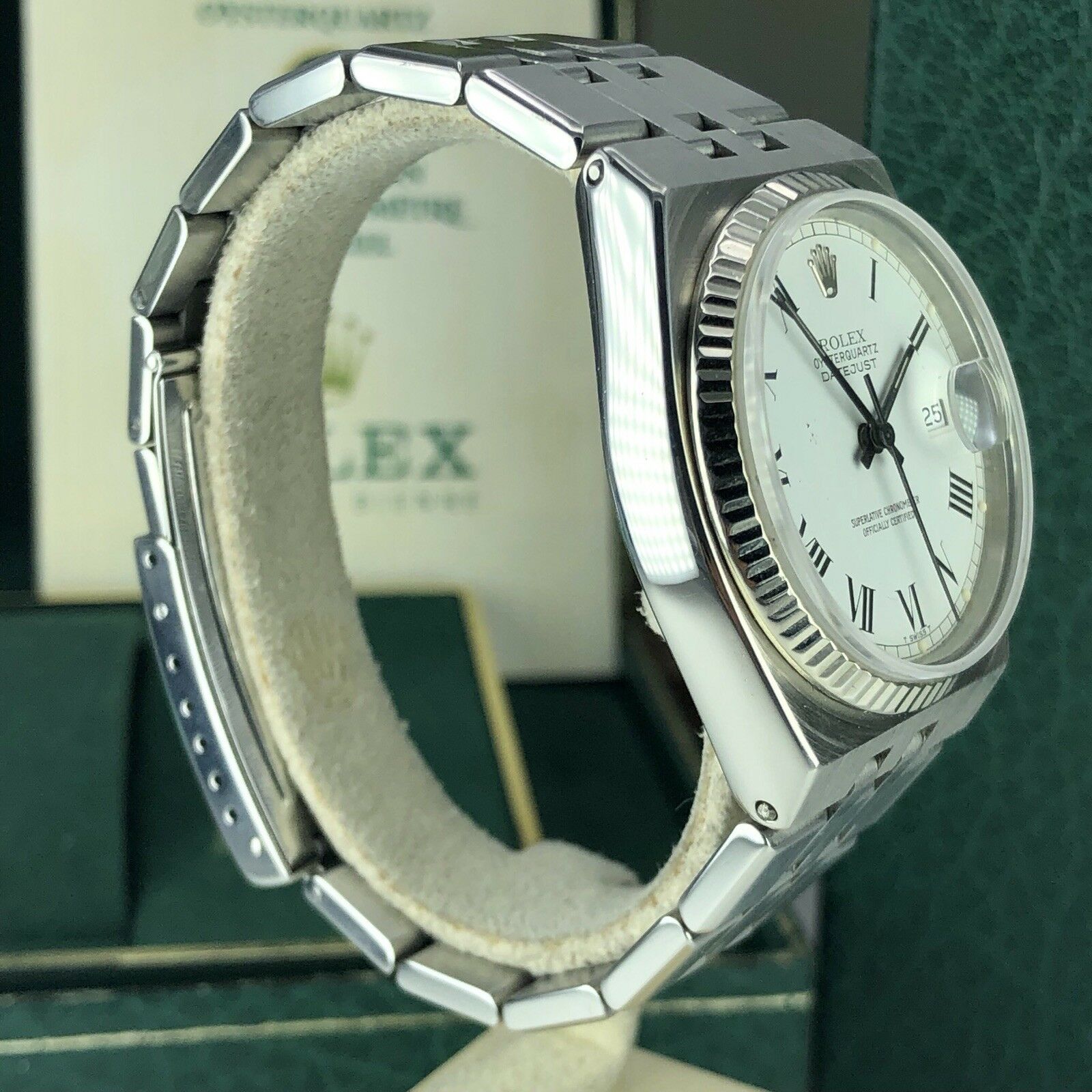 1981 Vintage Rolex DateJust Oyster quartz 17014 Roman Dial With box & Papers