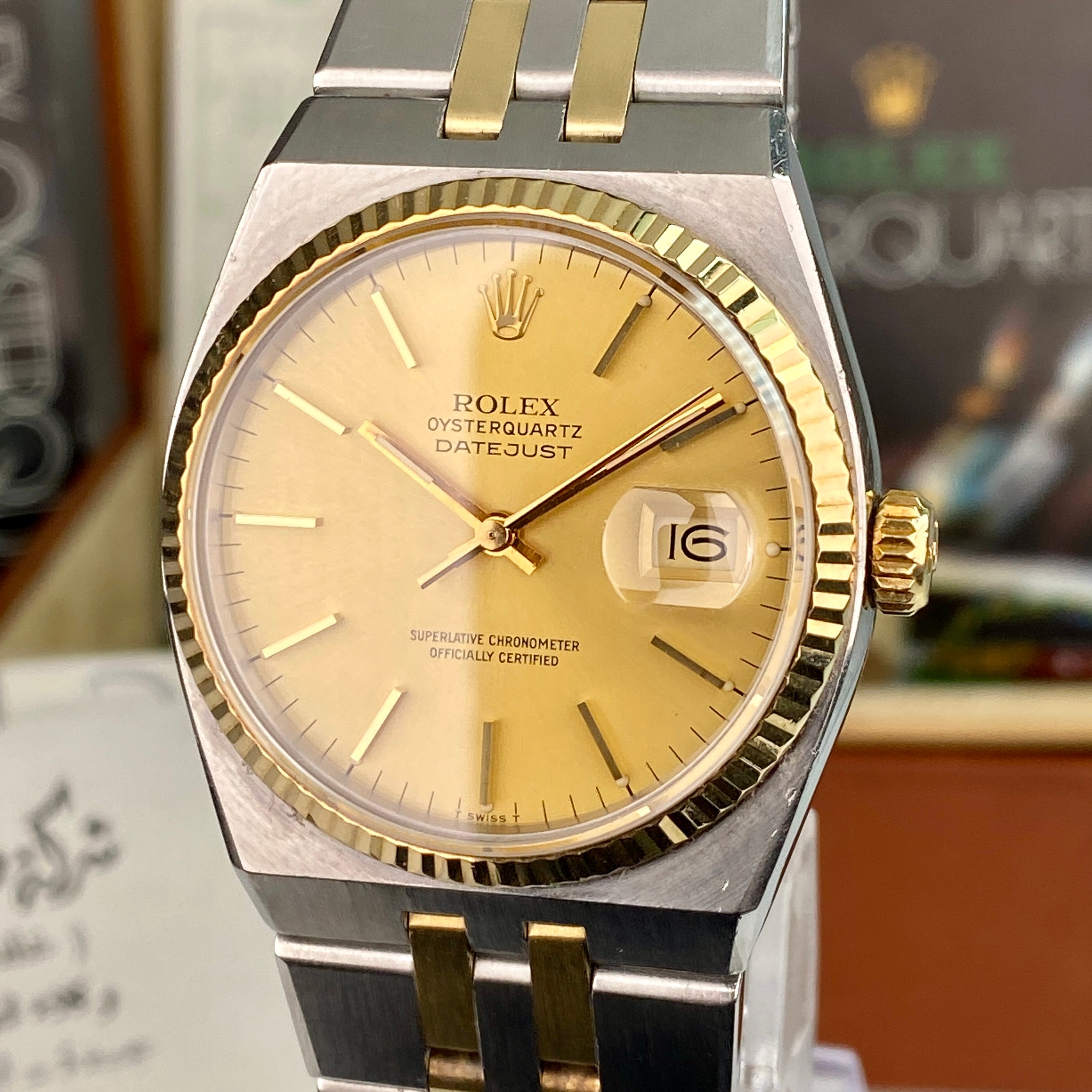1982 Rolex Datejust Oysterquartz 17013 Unpolished complete collector set box & papers