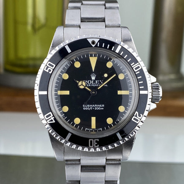 1982 Rolex Submariner 5513 Mk IV Maxi Dial Heavy Patina Unpolished with Box and Original Invoice