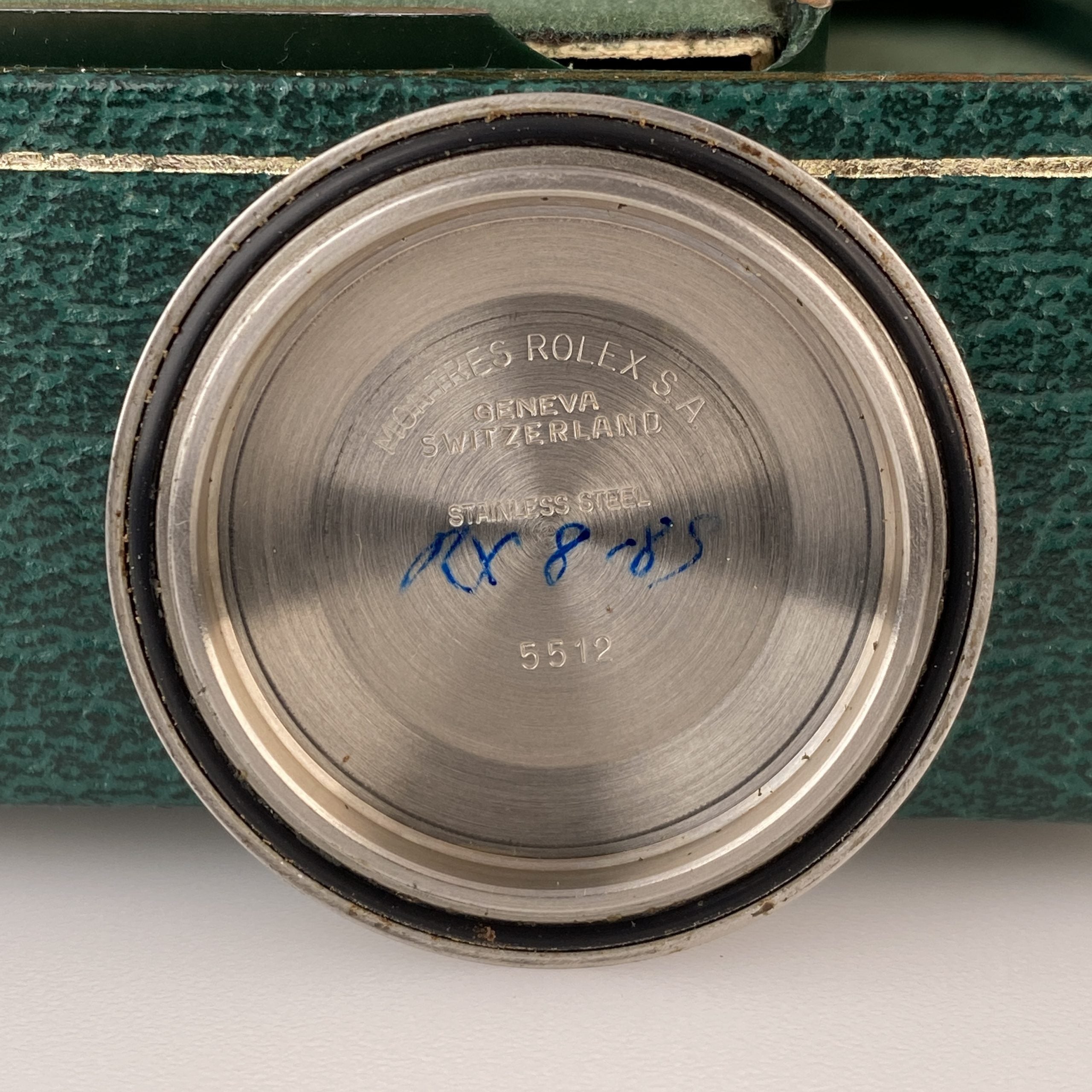 1982 Rolex Submariner 5513 Mk IV Maxi Dial Heavy Patina Unpolished with Box and Original Invoice