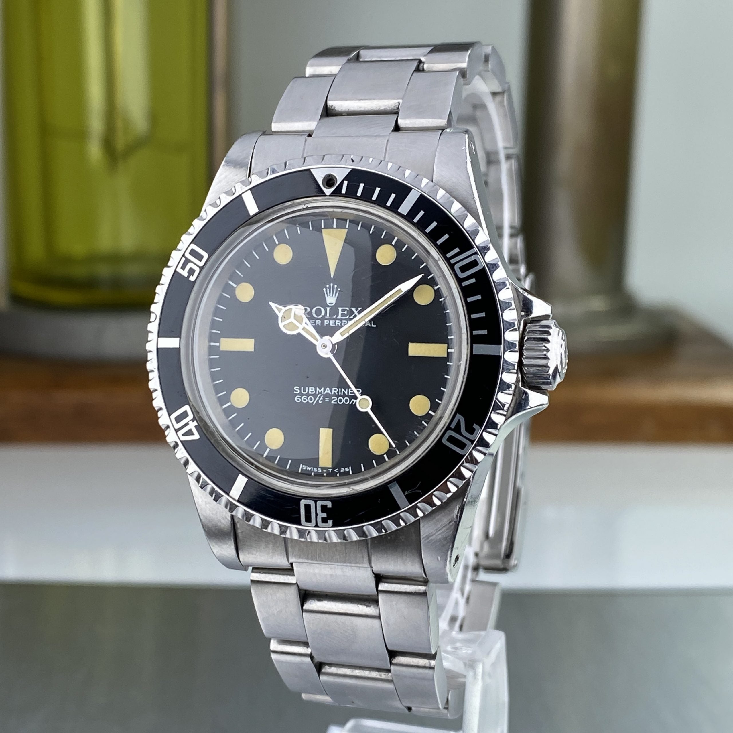 1982 Rolex Submariner 5513 Mk IV Maxi Dial Heavy Patina Unpolished with Box and Original Invoice