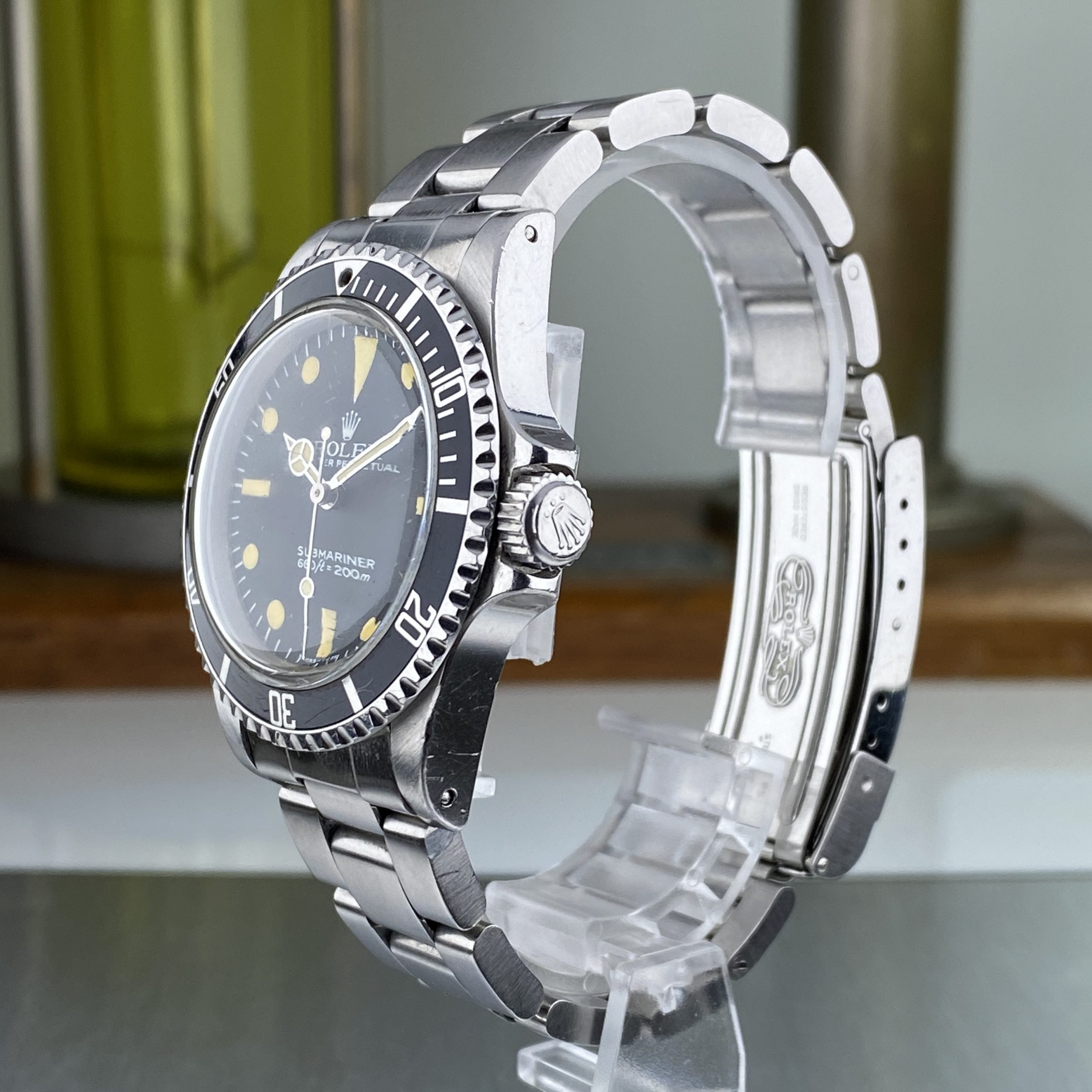 1982 Rolex Submariner 5513 Mk IV Maxi Dial Heavy Patina Unpolished with Box and Original Invoice