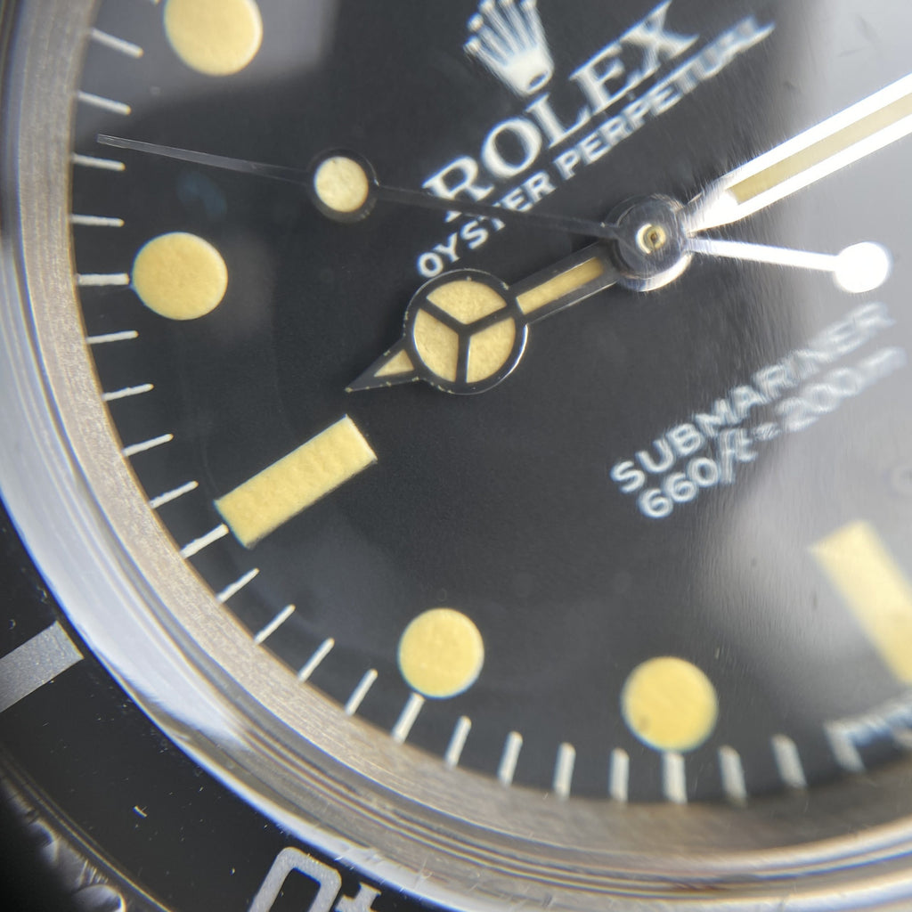 1982 Rolex Submariner 5513 Mk IV Maxi Dial Heavy Patina Unpolished with Box and Original Invoice