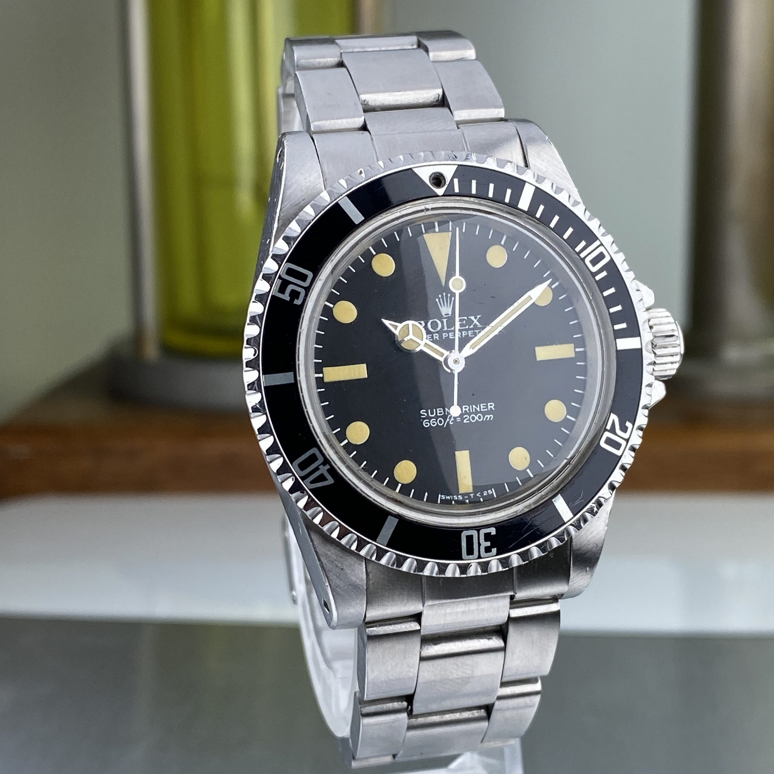 1982 Rolex Submariner 5513 Mk IV Maxi Dial Heavy Patina Unpolished with Box and Original Invoice
