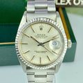 1982 Vintage NOS Rolex Datejust 16030 Silver Dial Box & Papers Full Set