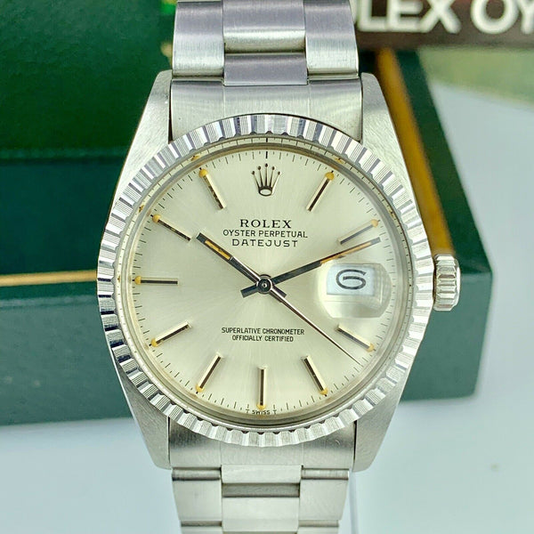 1982 Vintage NOS Rolex Datejust 16030 Silver Dial Box & Papers Full Set