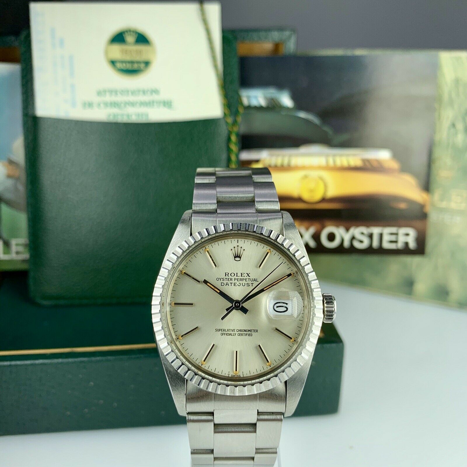 1982 Vintage NOS Rolex Datejust 16030 Silver Dial Box & Papers Full Set