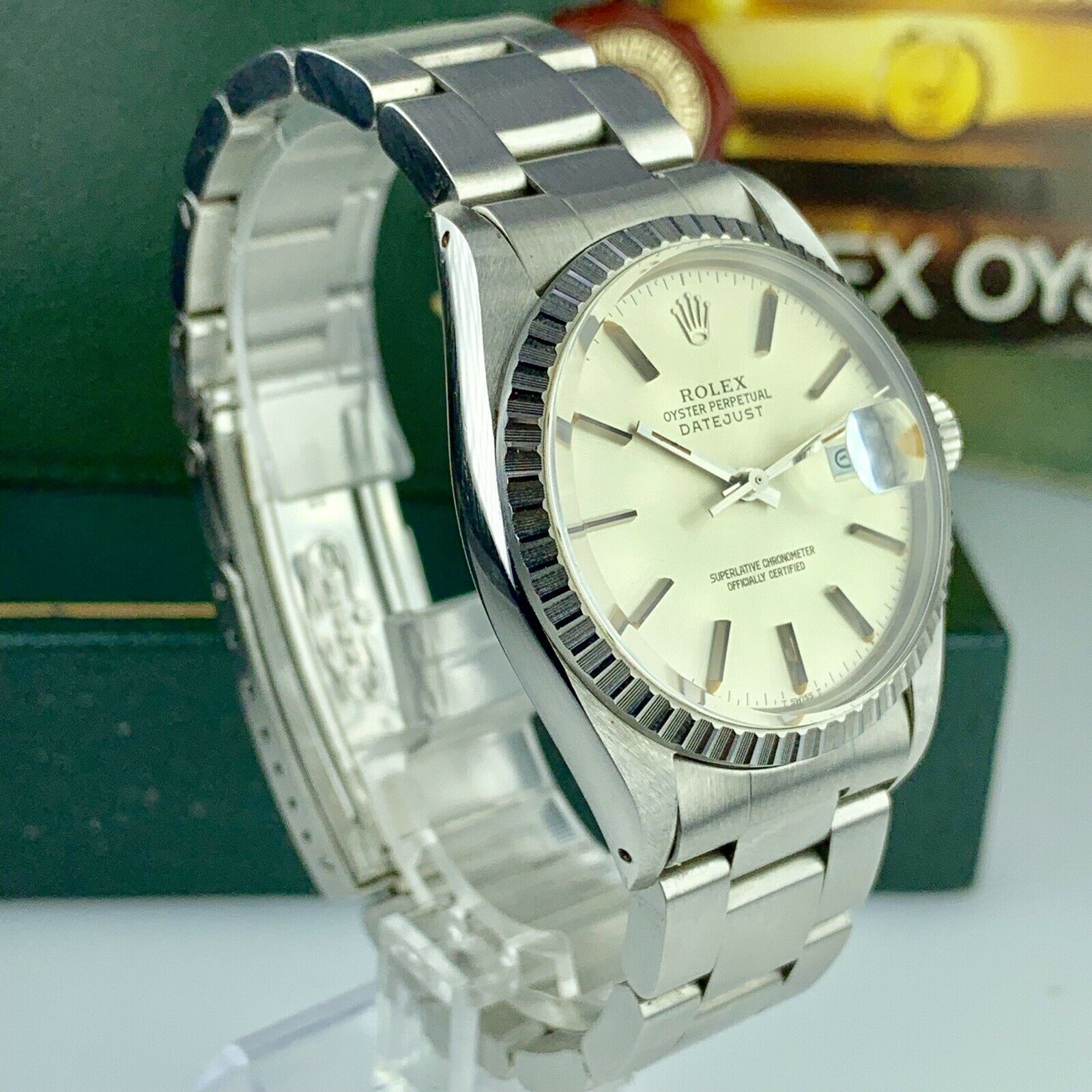 1982 Vintage NOS Rolex Datejust 16030 Silver Dial Box & Papers Full Set