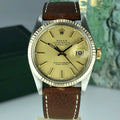 1982 Vintage Rolex 16013 Datejust 2 tone gold & Steel Original Dial w Rolex Box