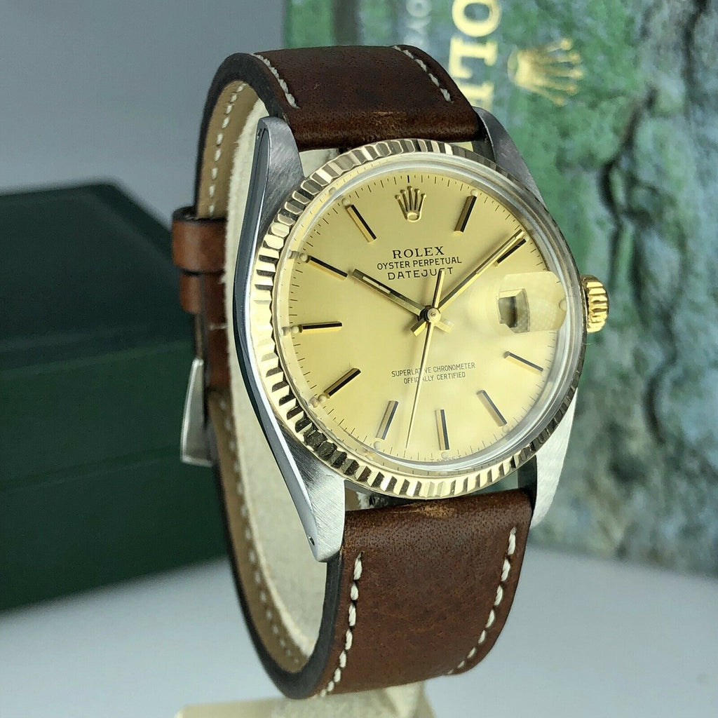 1982 Vintage Rolex 16013 Datejust 2 tone gold & Steel Original Dial w Rolex Box