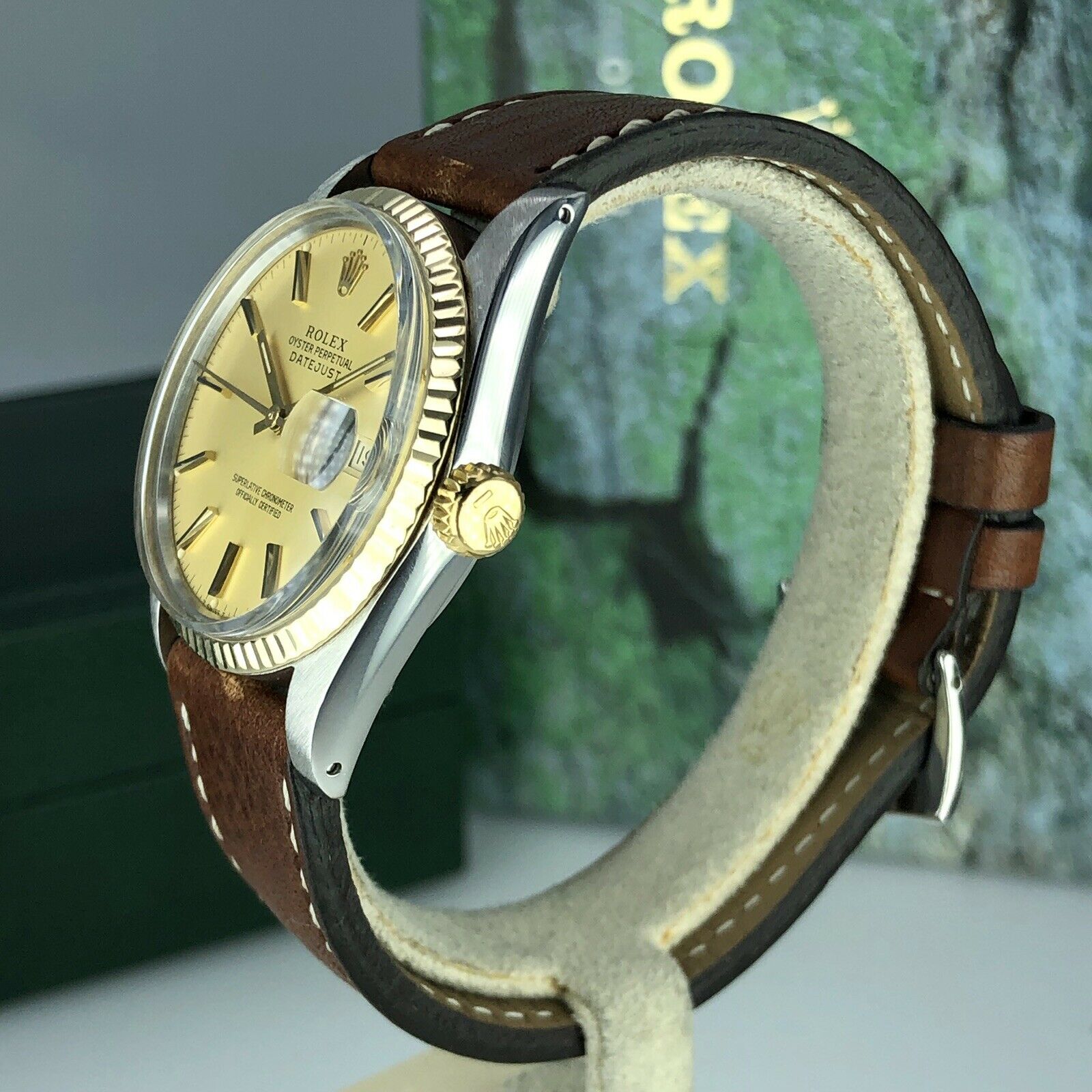 1982 Vintage Rolex 16013 Datejust 2 tone gold & Steel Original Dial w Rolex Box
