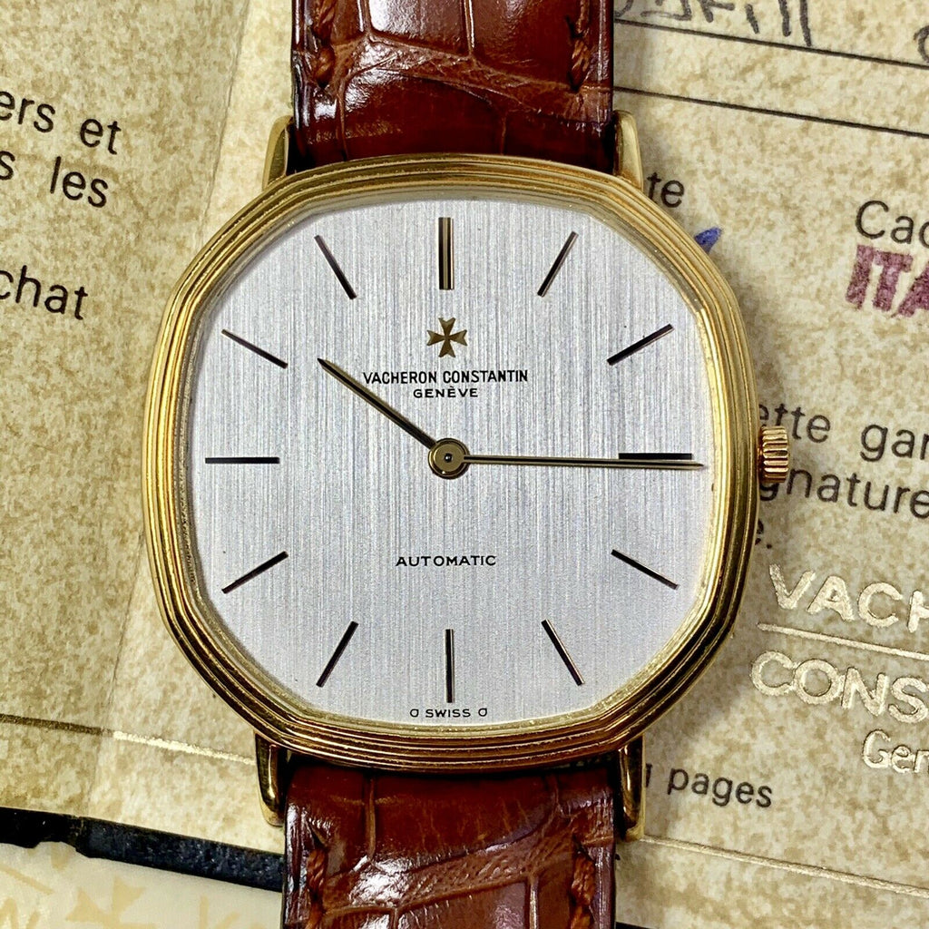1982 Vintage Vacheron Constantin Ref.43024 Ultra Slim Solid 18k Gold Papers