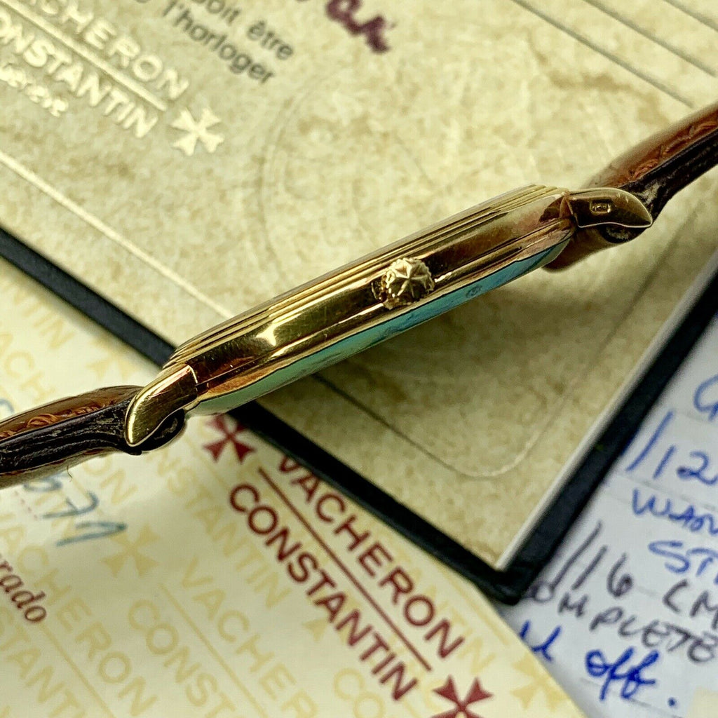 1982 Vintage Vacheron Constantin Ref.43024 Ultra Slim Solid 18k Gold Papers