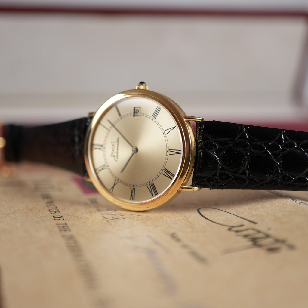 1983 Piaget Altiplano 13603 Ultra-Thin Automatic Yellow Gold Box and Papers