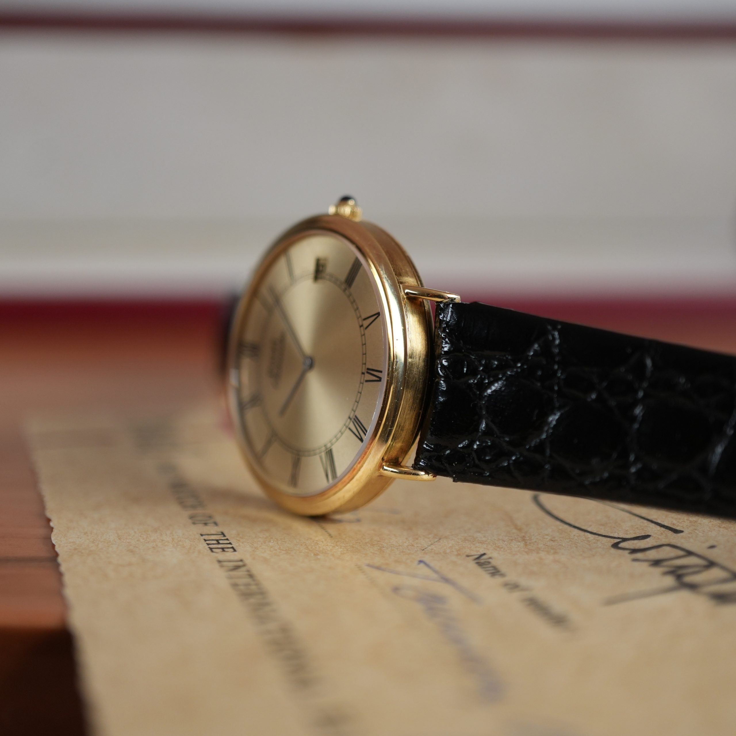 1983 Piaget Altiplano 13603 Ultra-Thin Automatic Yellow Gold Box and Papers