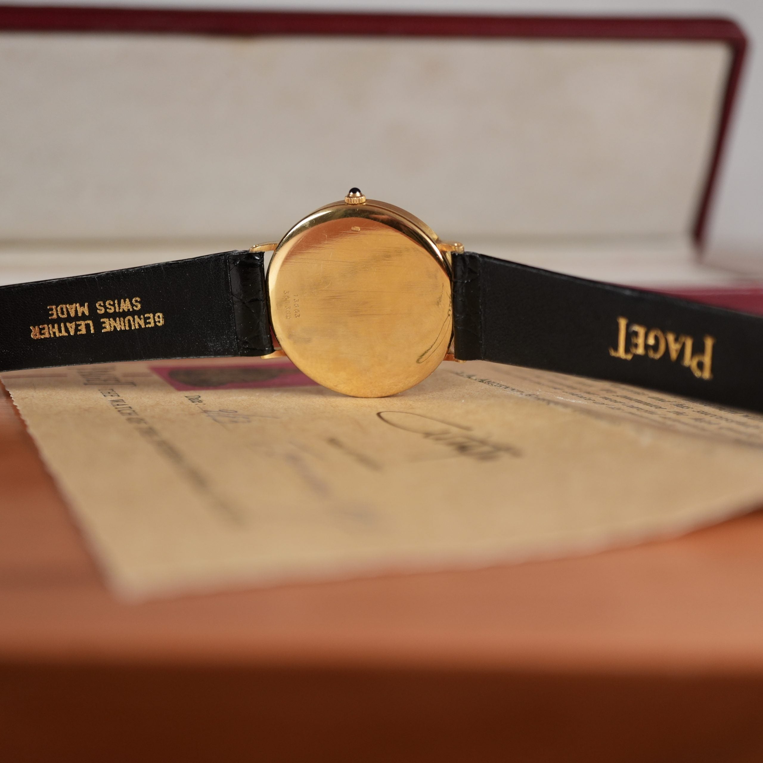 1983 Piaget Altiplano 13603 Ultra-Thin Automatic Yellow Gold Box and Papers