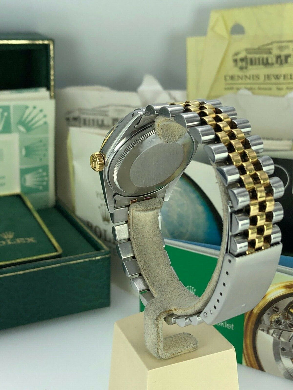 1984 Rolex 16013 Datejust Gold & Steel Unpolished w Box & Papers Collectors set