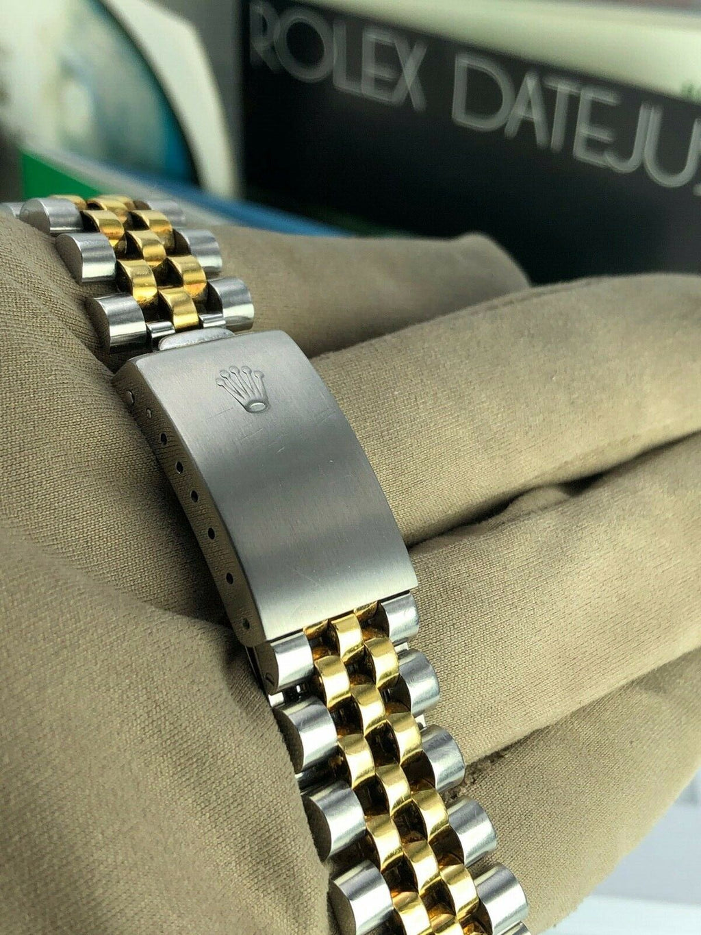 1984 Rolex 16013 Datejust Gold & Steel Unpolished w Box & Papers Collectors set
