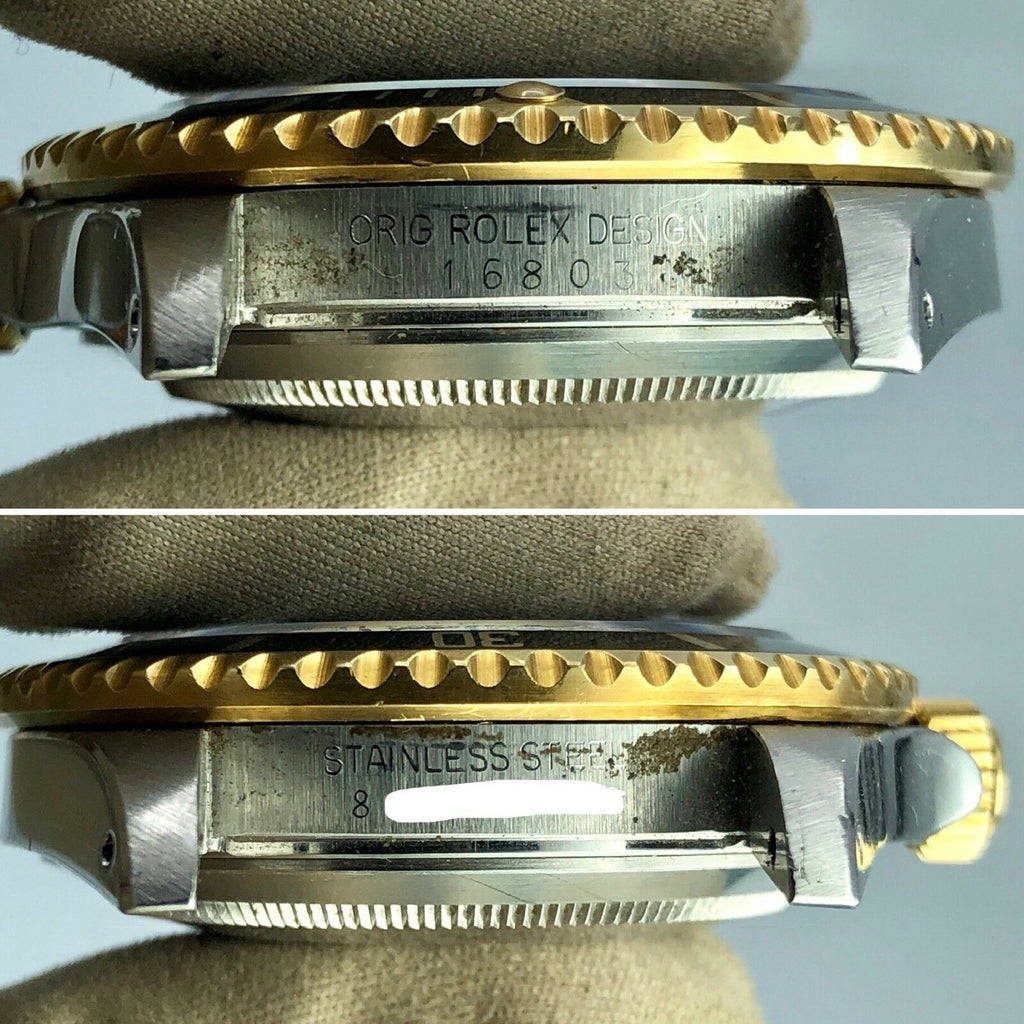 1984 Vintage Rolex 16803 Submariner 2 Tone Gold & Steel Unpolished Patina Dial