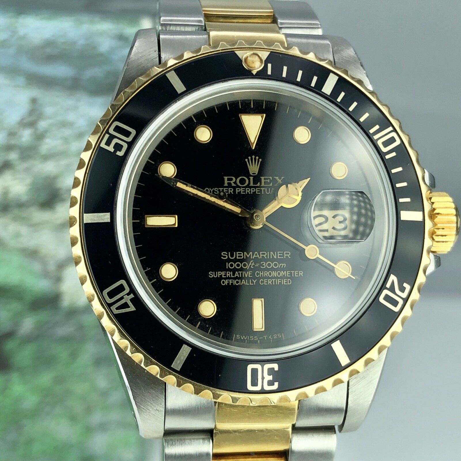 1984 Vintage Rolex 16803 Submariner 2 Tone Gold & Steel Unpolished Patina Dial