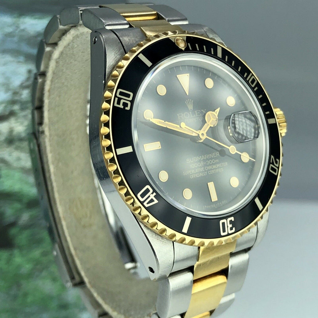 1984 Vintage Rolex 16803 Submariner 2 Tone Gold & Steel Unpolished Patina Dial