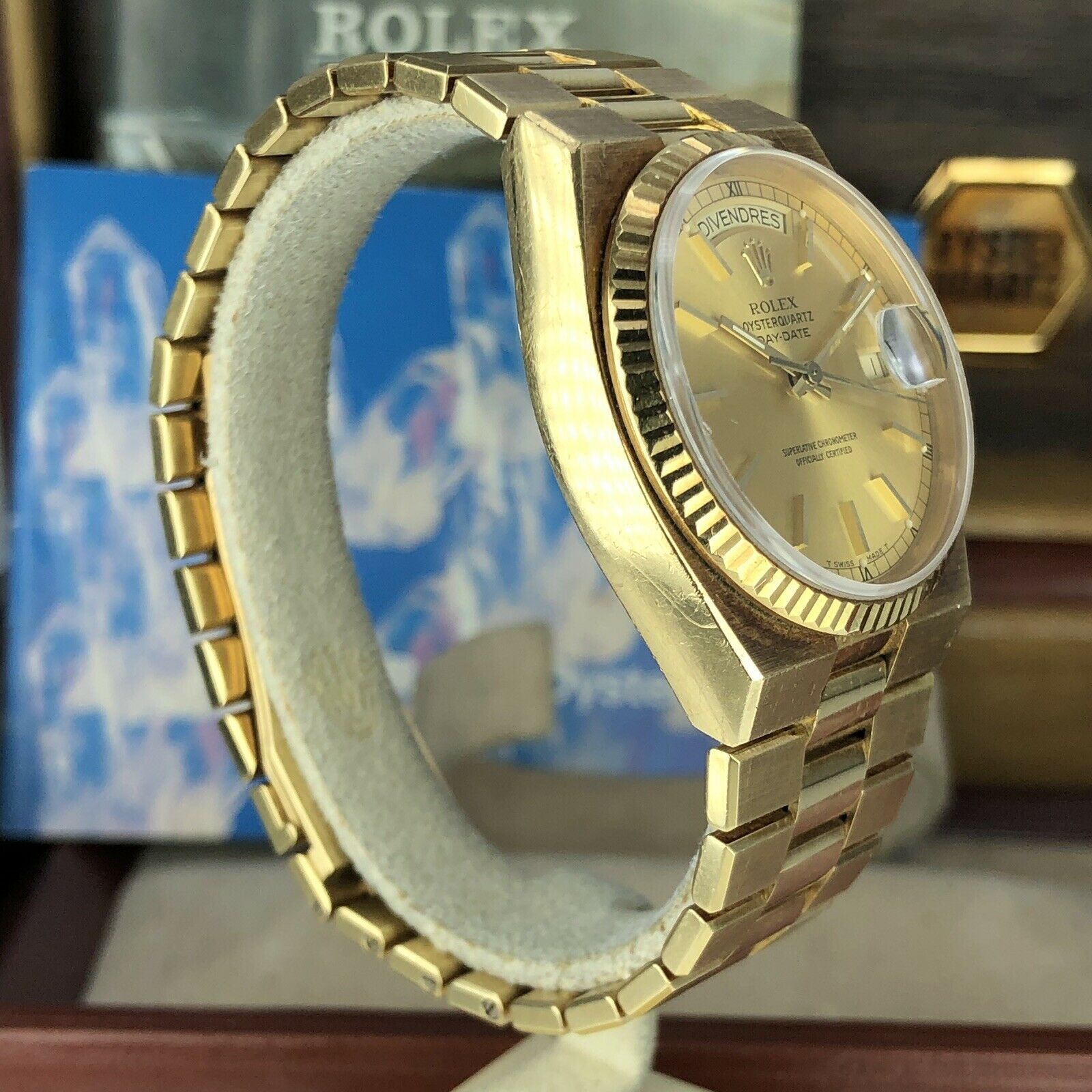 1984 Vintage Rolex Oysterquartz Day-Date 19018 Unpolished Mint Condition W Box